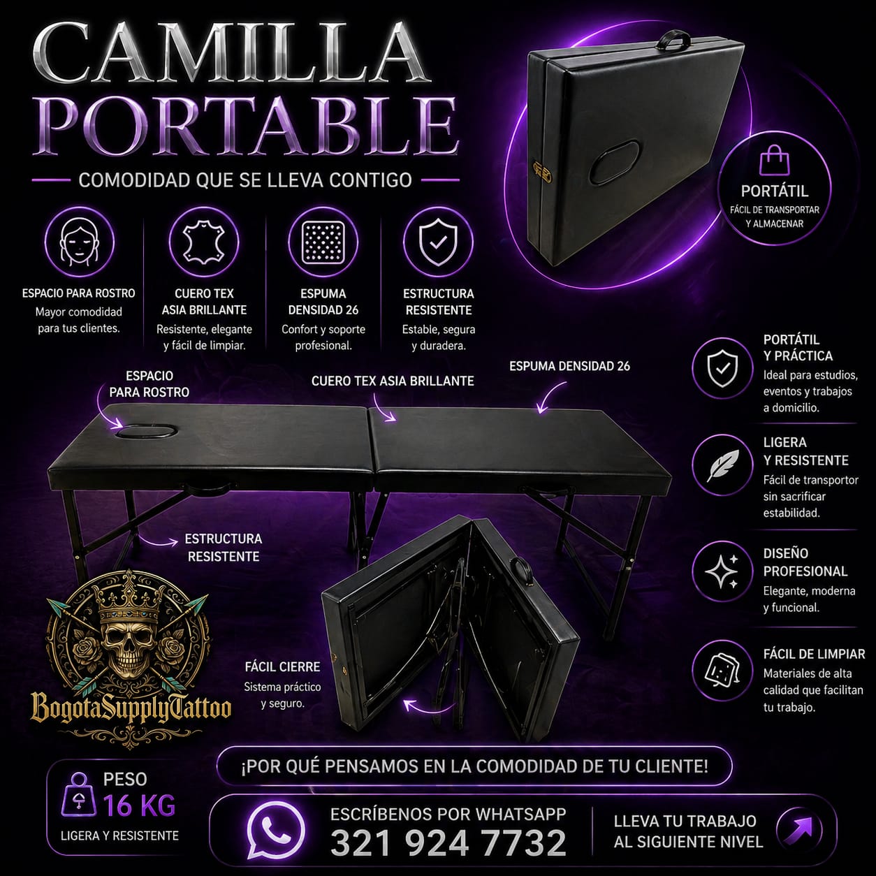 Camillas para estudios de tatuaje
